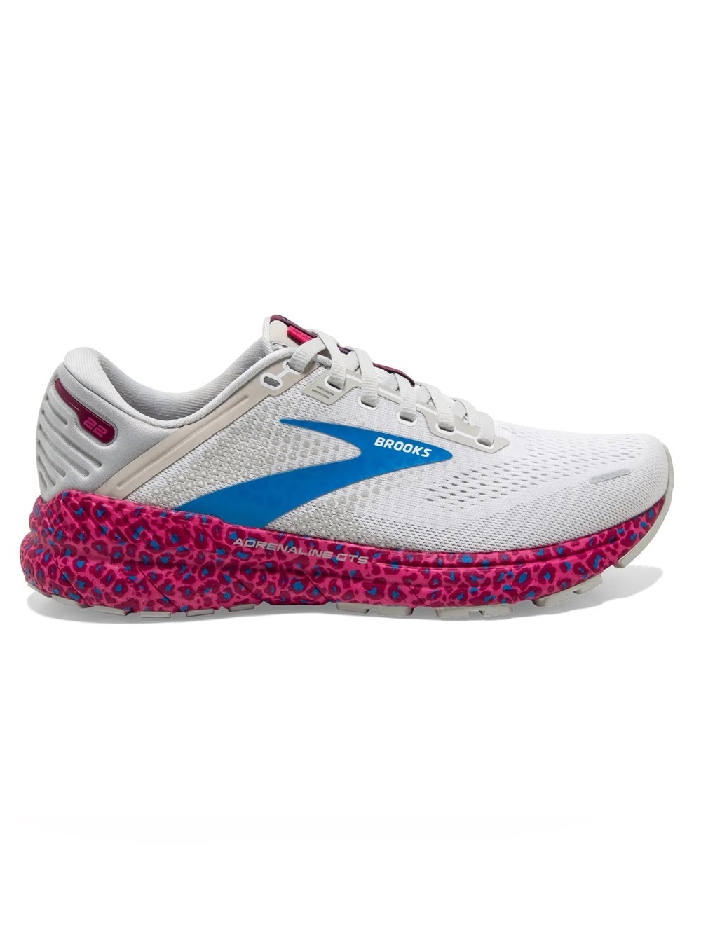 Brooks Women’s Adrenaline GTS 22 - White with Pink and Blue Accents